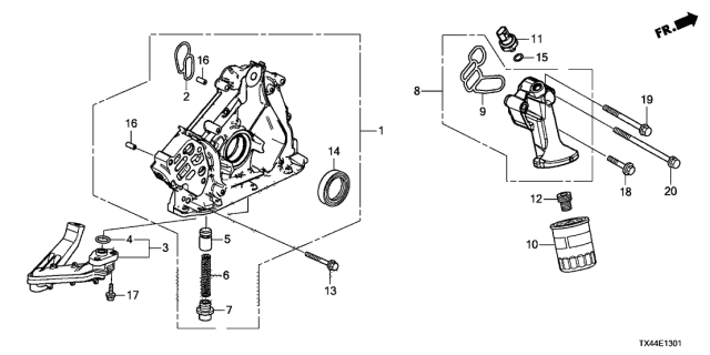 2018 Acura RDX 5 Door TECH (AWD) KA 6AT Oil Pump Diagram