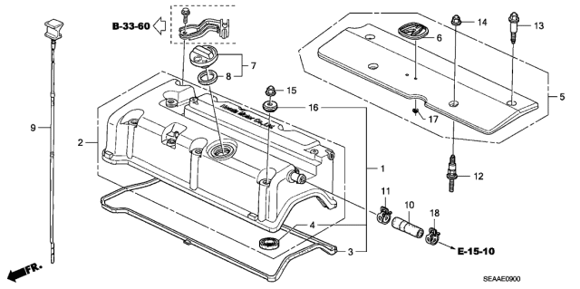 2008 Acura TSX Cylinder Head Cover Diagram