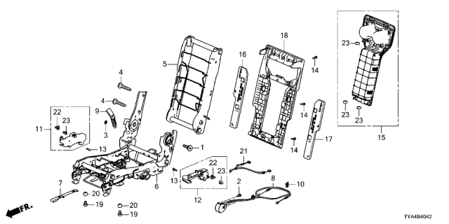 2022 Acura MDX Middle Seat Components (Center) Diagram