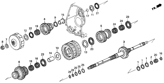 1996 Acura TL 4 Door PRE2.5 KA 4AT AT Mainshaft Diagram