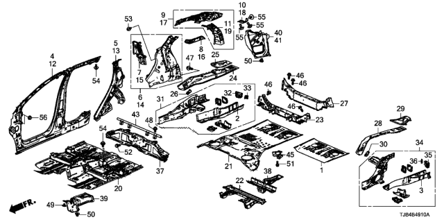 2020 Acura RDX Floor - Inner Panel Diagram