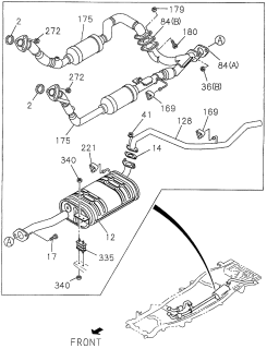 1997 Acura SLX Muffler Assembly, Exhaust Diagram for 8-97110-069-3