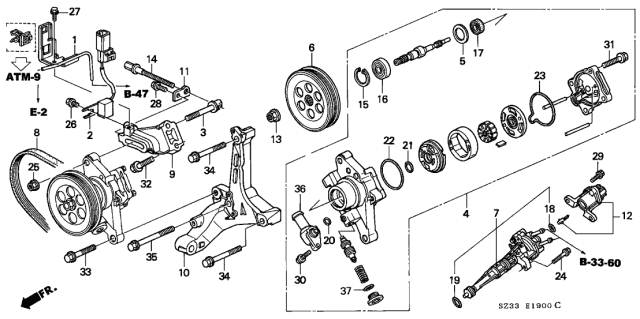 2003 Acura RL P.S. Pump Diagram