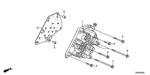 2014 Acura TL Plate Diagram for 27412-RT4-000