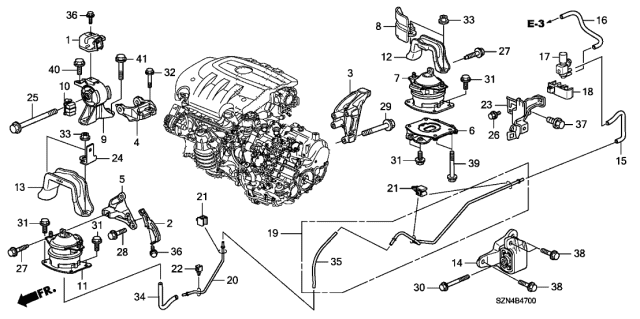 2010 Acura ZDX Engine Side Mount Rubber Diagram for 50820-SZN-A01