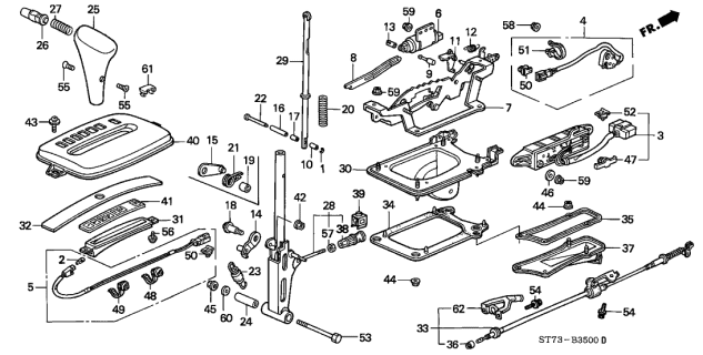 1997 Acura Integra Select Lever Diagram