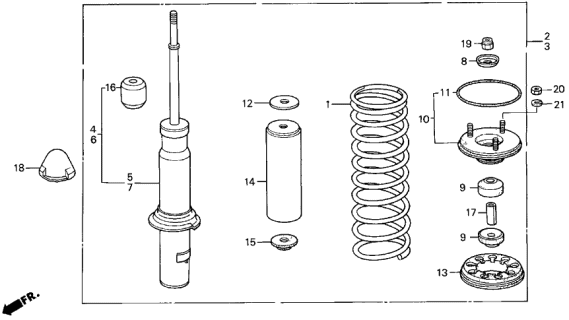 1990 Acura Legend Front Shock Absorber Diagram