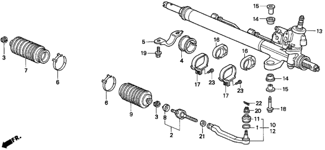 1996 Acura TL Boot, Tie Rod End Diagram for 53546-SP0-003