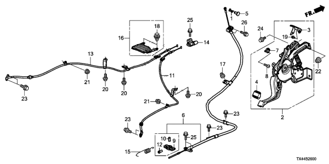 2018 Acura RDX Parking Brake Diagram