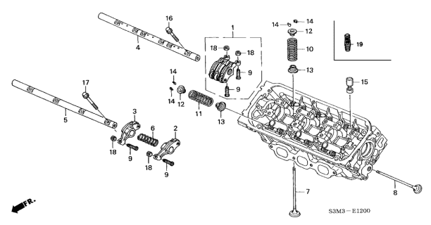 2003 Acura CL Exhaust Rocker Arm B Diagram for 14627-P8F-A00