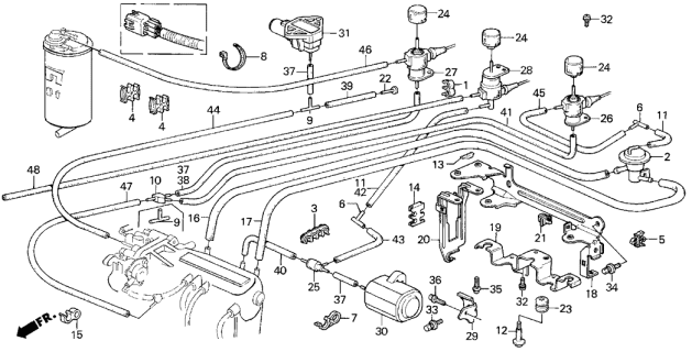 1988 Acura Integra Clamp, Tube (7.5X4) Diagram for 17361-PH1-770