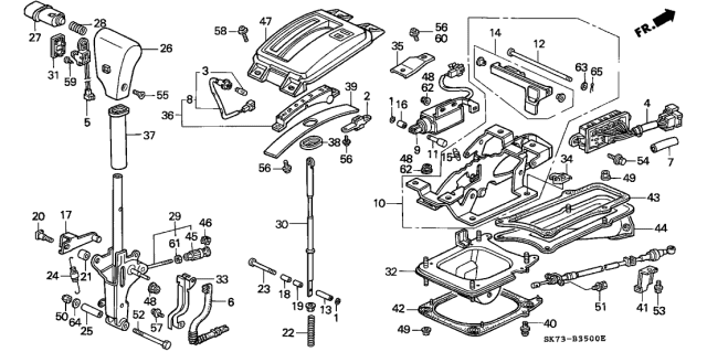 1993 Acura Integra 3 Door GSL (LEATHER) KA 4AT Select Lever Diagram