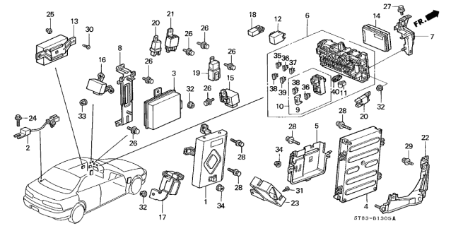 1999 Acura Integra 4 Door GS (LEATHER) KA 4AT Control Unit - Cabin Diagram