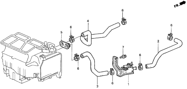 1999 Acura CL Valve Assembly, Water Diagram for 79710-SX0-003