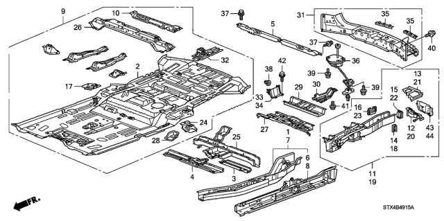 2008 Acura MDX Support, Fuel Tank Diagram for 65733-STX-A00ZZ