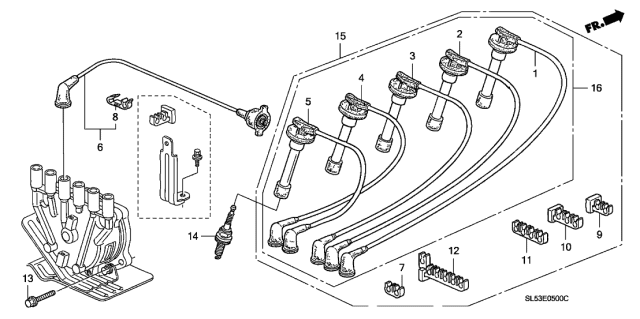 1993 Acura Vigor Spark Plug (Bkr6E-N-11) (Ngk) Diagram for 98079-5614J