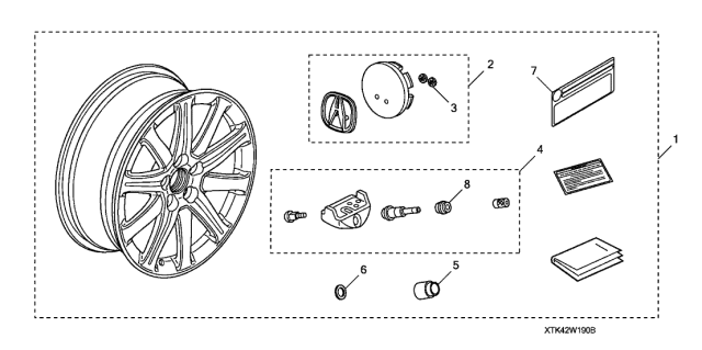 2012 Acura TL 4 Door TECH KA 6AT Alloy Wheel Diagram 3