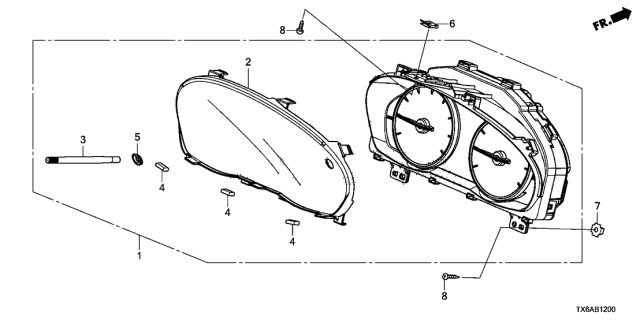 2018 Acura ILX Combination Meter Assembly (Rewritable) Diagram for 78100-TV9-A61