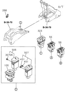 1996 Acura SLX 4 Door 4LS (PREMIUM) KA 4AT Switch (Console) Diagram