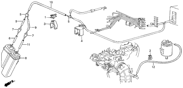 1990 Acura Legend 4 Door L KA 4AT Vacuum Tank Diagram