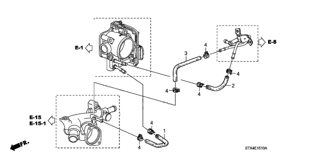 2010 Acura MDX Hose B,Water Diagram for 19522-RYE-A10