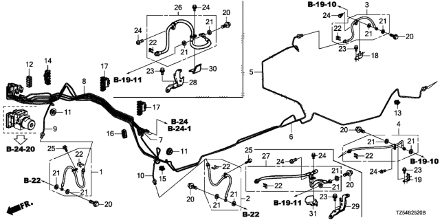 2014 Acura MDX Brake Lines (VSA) Diagram