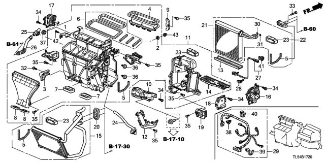 2014 Acura TSX Core Sub-Assembly, Heater Diagram for 79115-TL0-G01