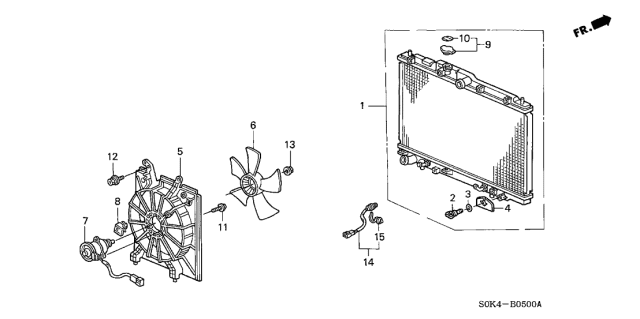 2000 Acura TL Fan, Cooling Diagram for 19020-P8C-A01