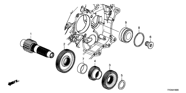 2017 Acura RLX Countershaft Diagram for 23221-R9T-000