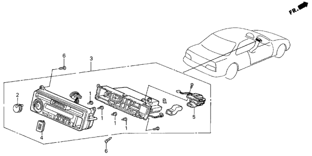 1993 Acura Legend 2 Door LS KL 6MT Auto A/C Control Diagram