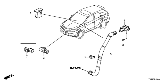 2014 Acura RDX Hose A, Aspirator Diagram for 80541-TX4-A41