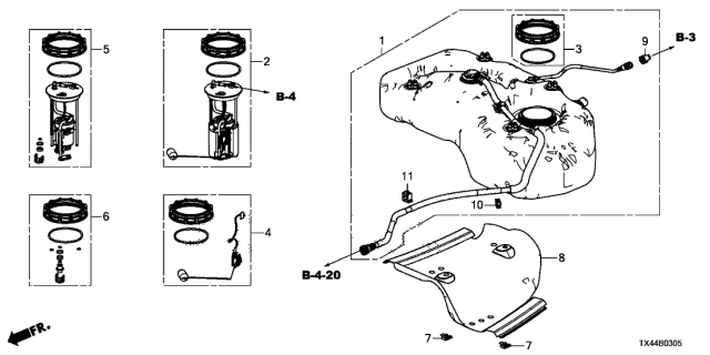 2017 Acura RDX Fuel Tank Diagram