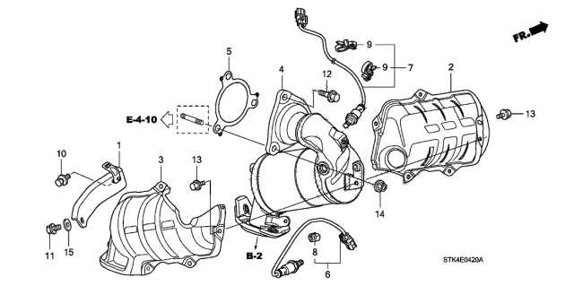 2011 Acura RDX Exhaust Manifold Gasket (B) (Nippon Leakless) Diagram for 18234-RWC-A01