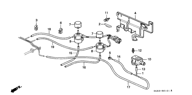 1993 Acura Integra 4 Door RS KL 4AT Control Device Diagram