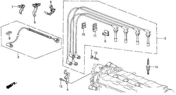 1987 Acura Integra 3 Door LS KA 5MT High Tension Cord Diagram