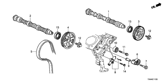 2016 Acura RDX Camshaft - Timing Belt Diagram