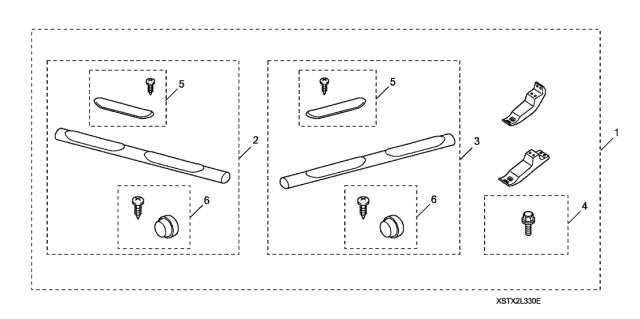 2012 Acura MDX 5 Door TECH KA 6AT Side Step (Chrome) Diagram