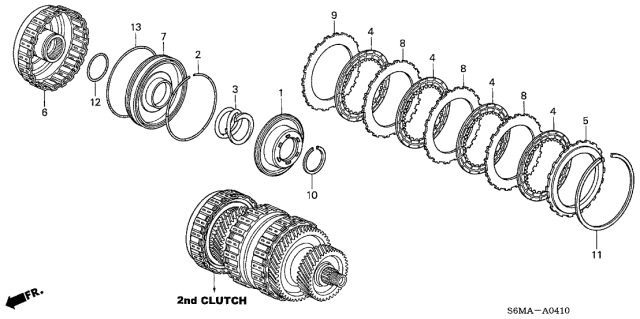 2006 Acura RSX 3 Door BASE KA 5AT AT Clutch (Second) Diagram