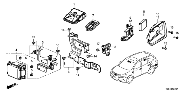 2015 Acura MDX Bracket Assembly Diagram for 36804-TZ6-A00