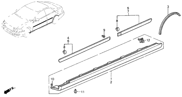 1998 Acura Integra Protector Diagram