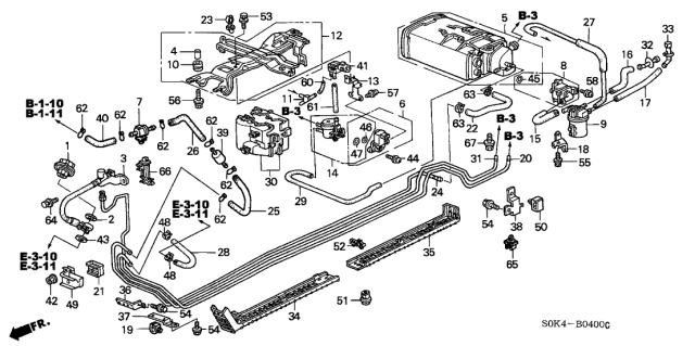 2000 Acura TL Fuel Pipe Diagram