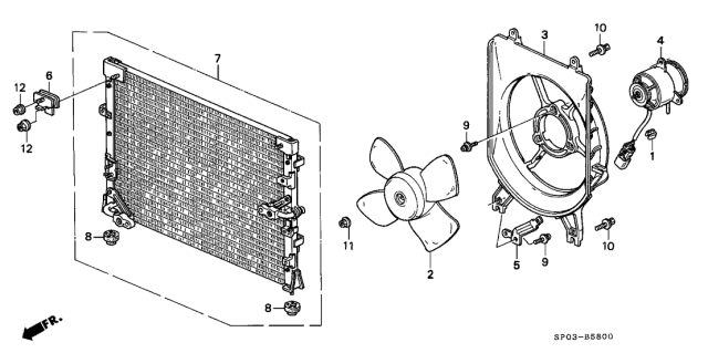 1994 Acura Legend 4 Door L (MOQUETTE) KA 4AT A/C Air Conditioner (Condenser) Diagram
