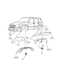 1999 Acura SLX 4 Door 4LS (PREMIUM) KA 4AT Inner Guard Insulator Diagram