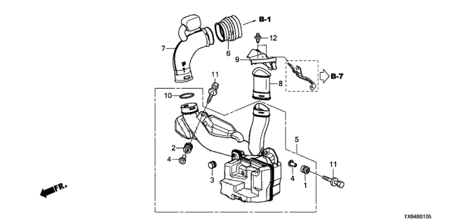 2013 Acura ILX Air Intake Resonator Diagram for 17230-R9A-A00