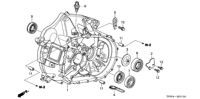 2004 Acura RSX Oil Guide Plate C Diagram for 21103-PPP-000