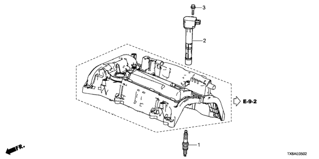 2021 Acura ILX 4 Door 24PREM KA DCT Plug Hole Coil - Plug Diagram