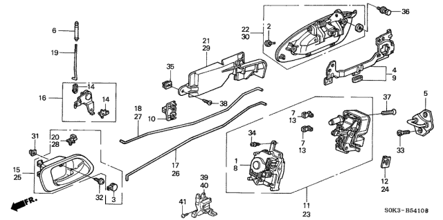 2000 Acura TL Rear Door Locks Diagram