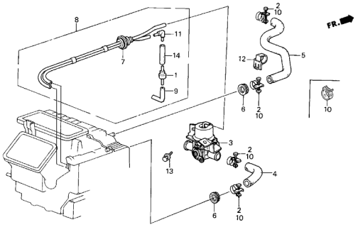 1989 Acura Legend Hose, Water Outlet Diagram for 79725-SD4-A00