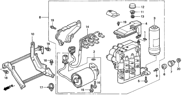 1997 Acura CL Bracket, Modulator Diagram for 57115-SV7-A50