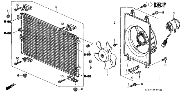 2004 Acura RL A/C Air Conditioner (Condenser) Diagram